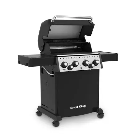 Barbecue Gaz Crown 480 Avec Tablettes Acier Rabattables Et Rôtissoire BROIL KING – Image 2