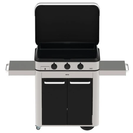 Combo Plancha Enosign Gaz 80 Inox & Acier Noir 2023 Avec Capot Noir - ENO – Image 2