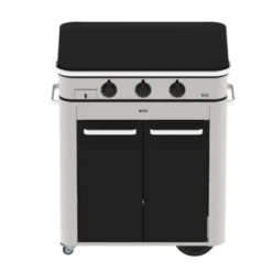 Combo Plancha Enosign Gaz 80 Inox & Acier Noir 2023 Avec Capot Noir - ENO