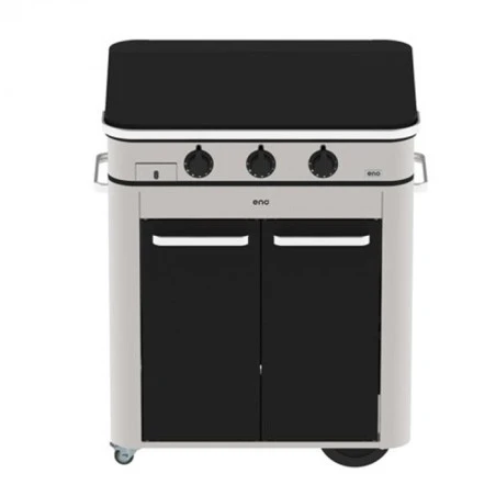 Combo Plancha Enosign Gaz 80 Inox & Acier Noir 2023 Avec Capot Noir - ENO