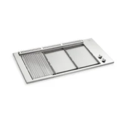 Planet BBQ Gaz Oasi Encastrable Grill 1/3 Et Plancha 2/3 + Capot