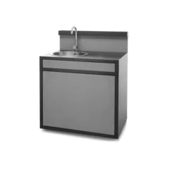 Support Evier Acier Ferme Noir Et Gris Mat