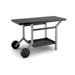Table Roulante Acier Noir Et Gris Mat Pour Plancha Tra Ng
